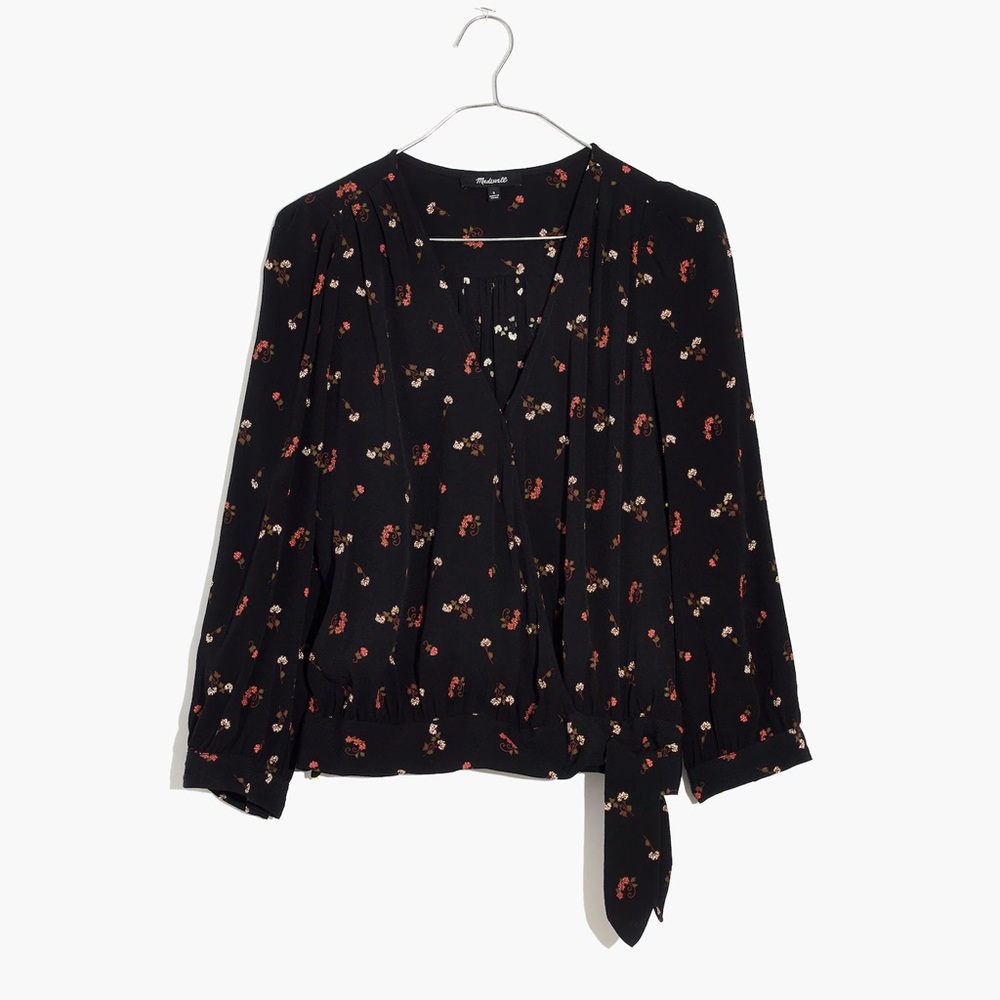 Madewell Wrap Top in Flower Toss - Picture 4 of 6